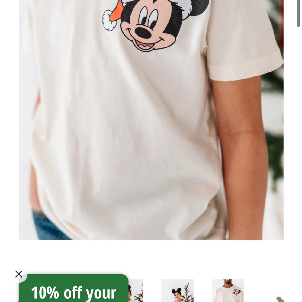 Made By Molly Disney Christmas Mickey Tee - Picture 2 of 6